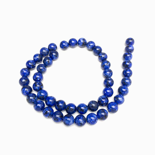 FIADA CONTAS DE PEDRA JASPER 8MM AZUL