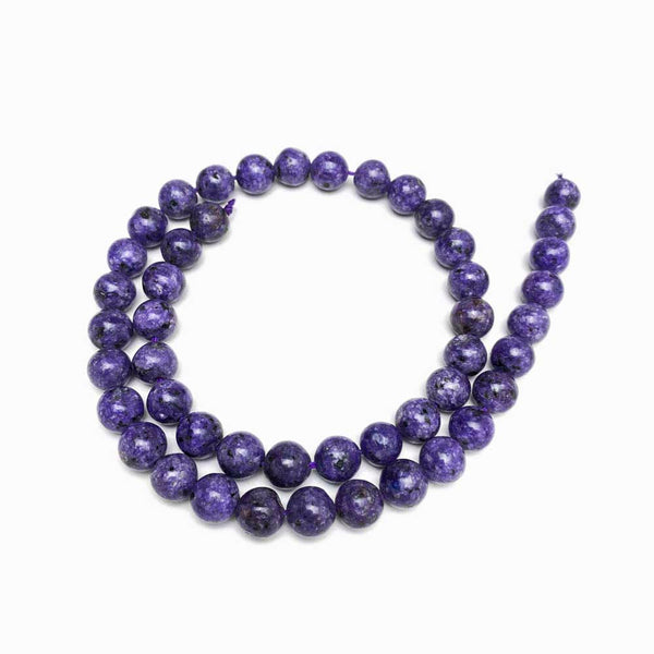 FIADA CONTAS DE PEDRA JASPER 8MM ROXO