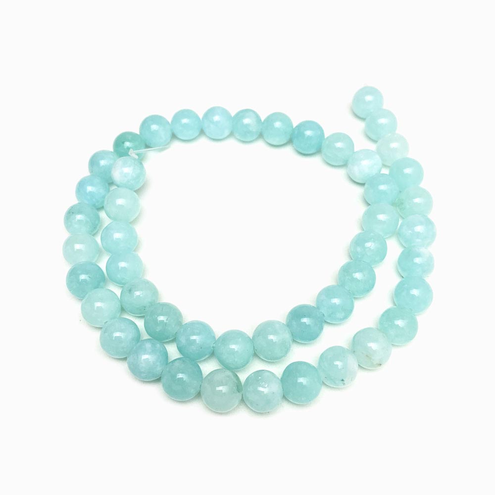 Fiada contas pedra ágata azul piscina