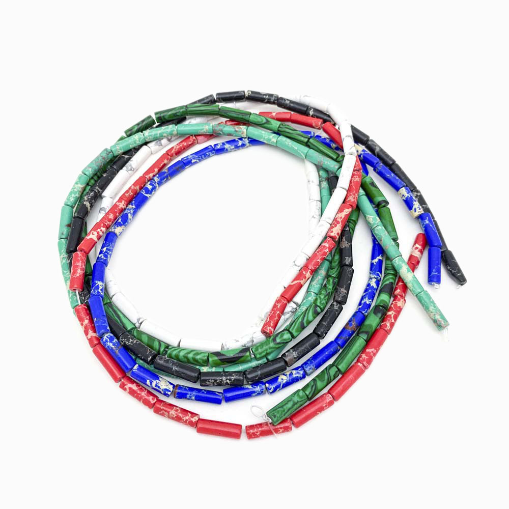 Fiada Tubo Espaçador de Pedra Semi Preciosa