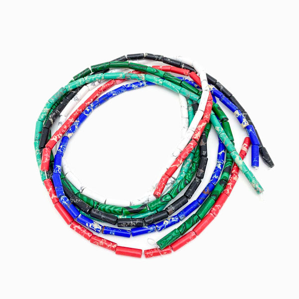 Fiada Tubo Espaçador de Pedra Semi Preciosa