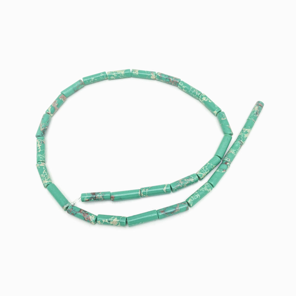 Fiada Tubo Espaçador de Pedra Semi Preciosa VERDE ESMERALDA