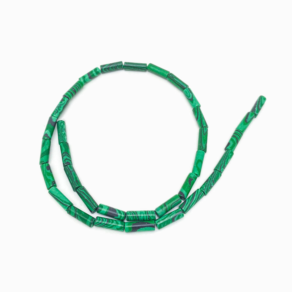 Fiada Tubo Espaçador de Pedra Semi Preciosa MALAQUITA