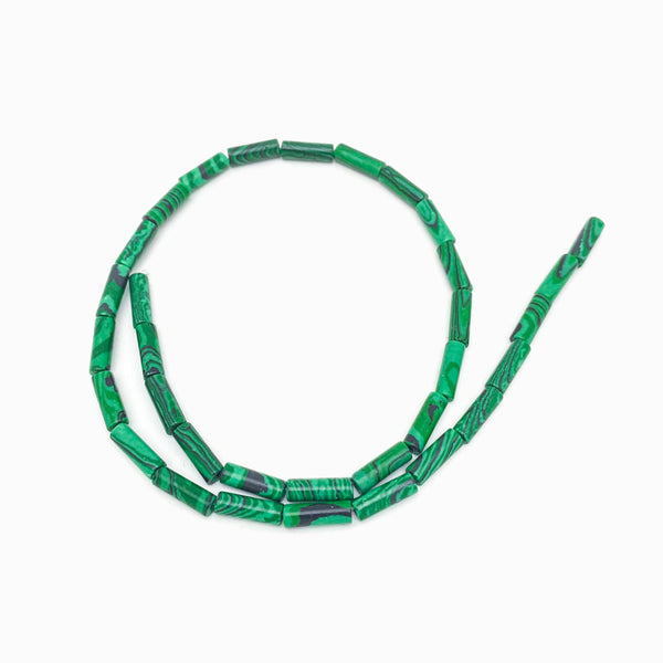 Fiada Tubo Espaçador de Pedra Semi Preciosa MALAQUITA