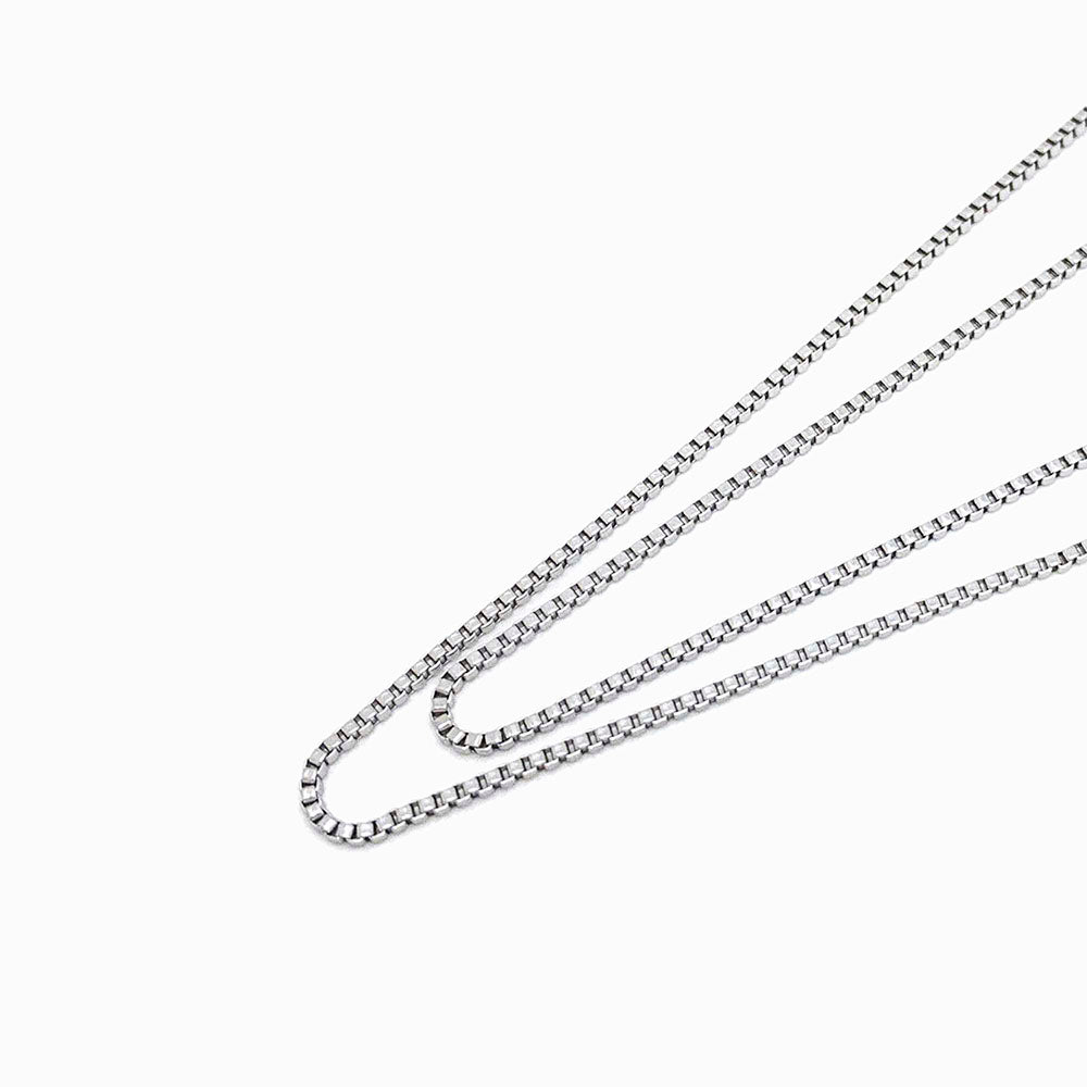 Fio elo quadrado em aço inox prateado