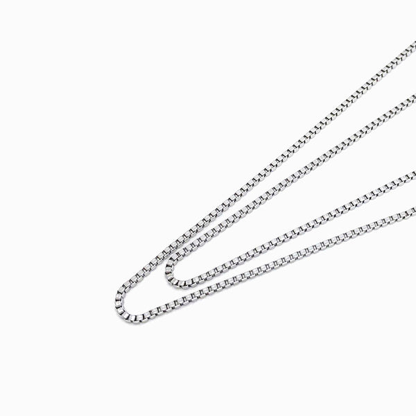 Fio elo quadrado em aço inox prateado