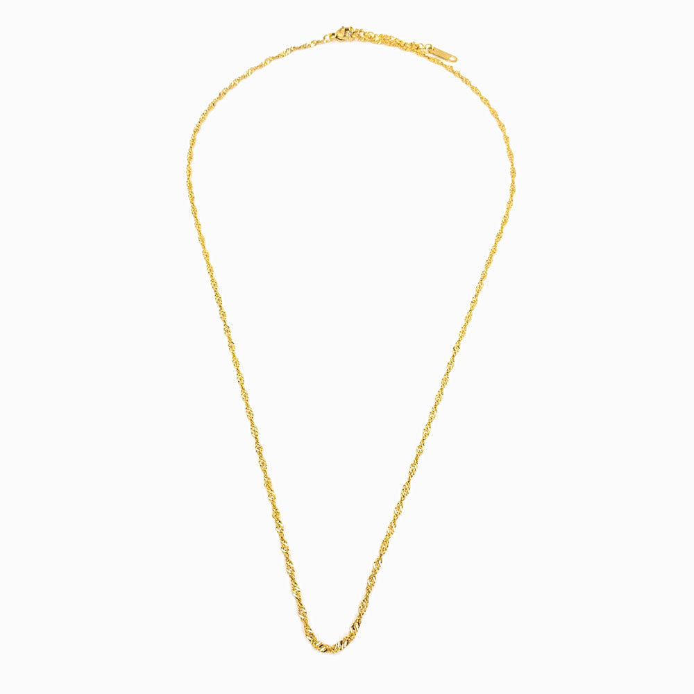 Fio malha singapura 2mm em aço inox dourado