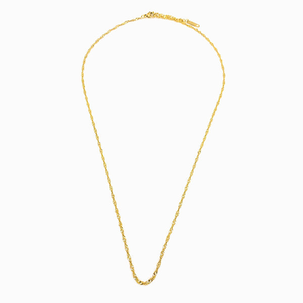 Fio malha singapura 2mm em aço inox dourado