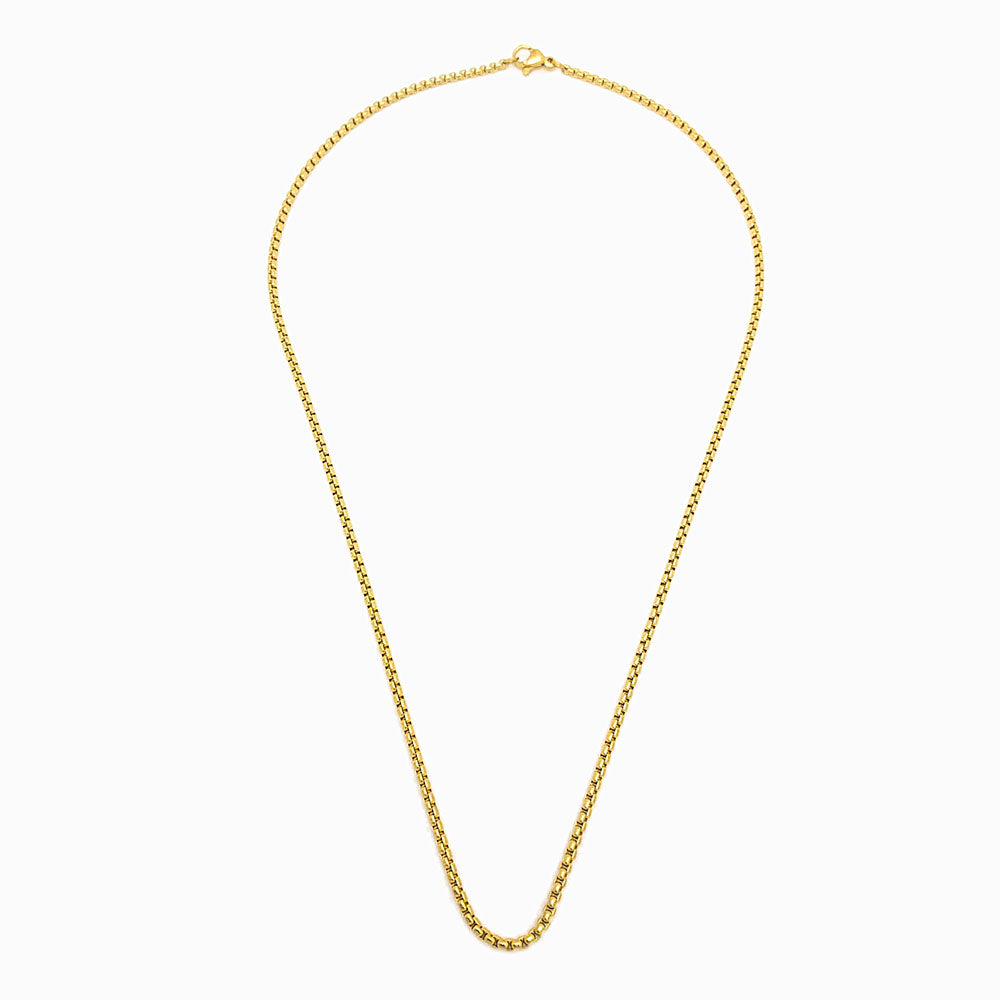 Fio elo quadrado em aço inox dourado