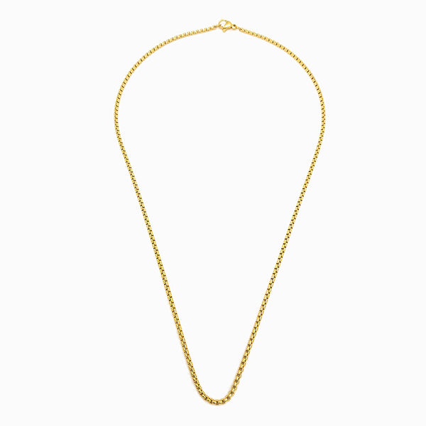 Fio elo quadrado em aço inox dourado