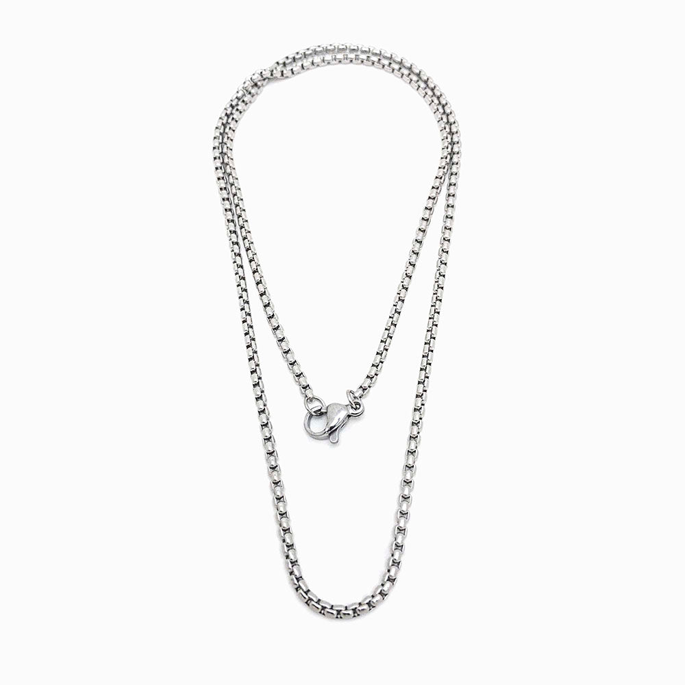 Fio elo quadrado em aço inox prateado