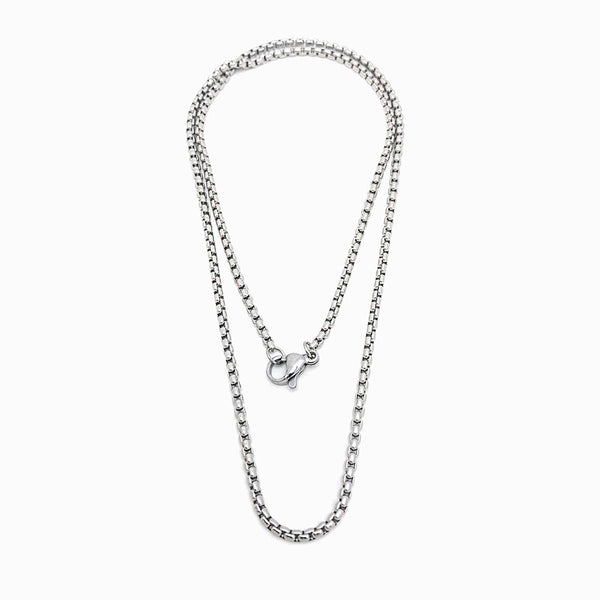 Fio elo quadrado em aço inox prateado