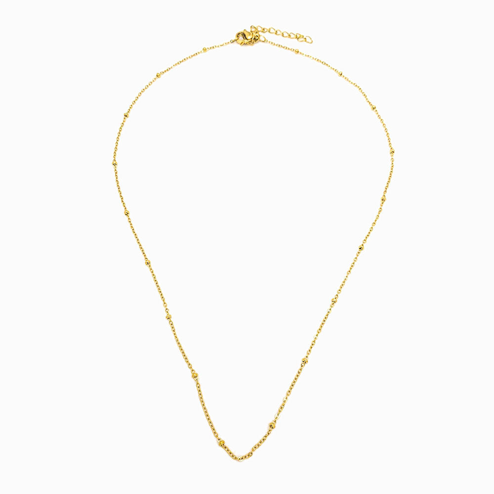 Fio bolinha em aço inox dourado