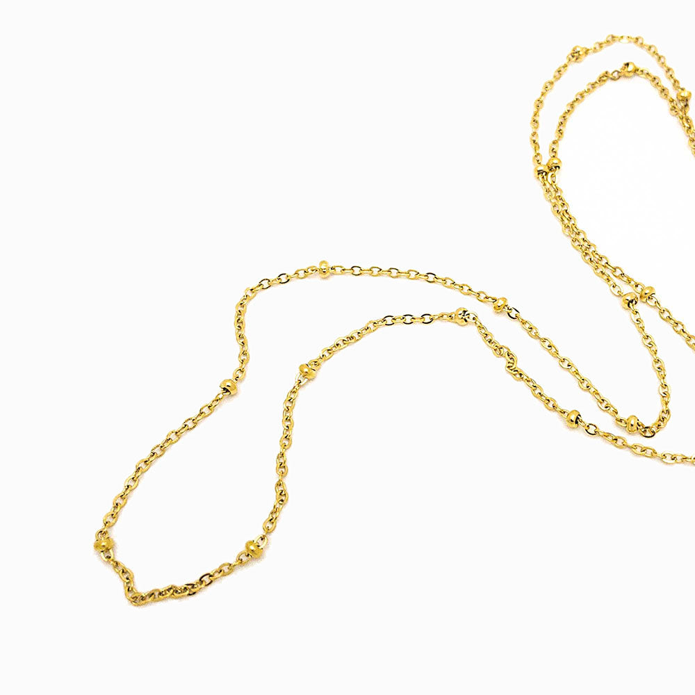 Fio bolinha em aço inox dourado