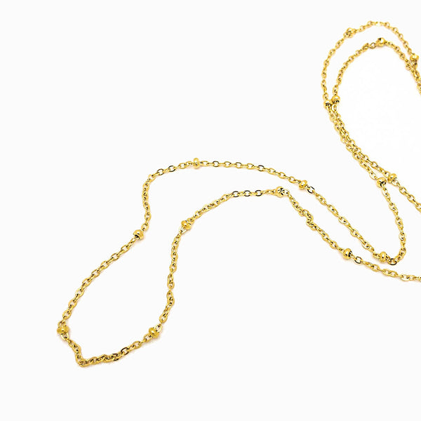 Fio bolinha em aço inox dourado