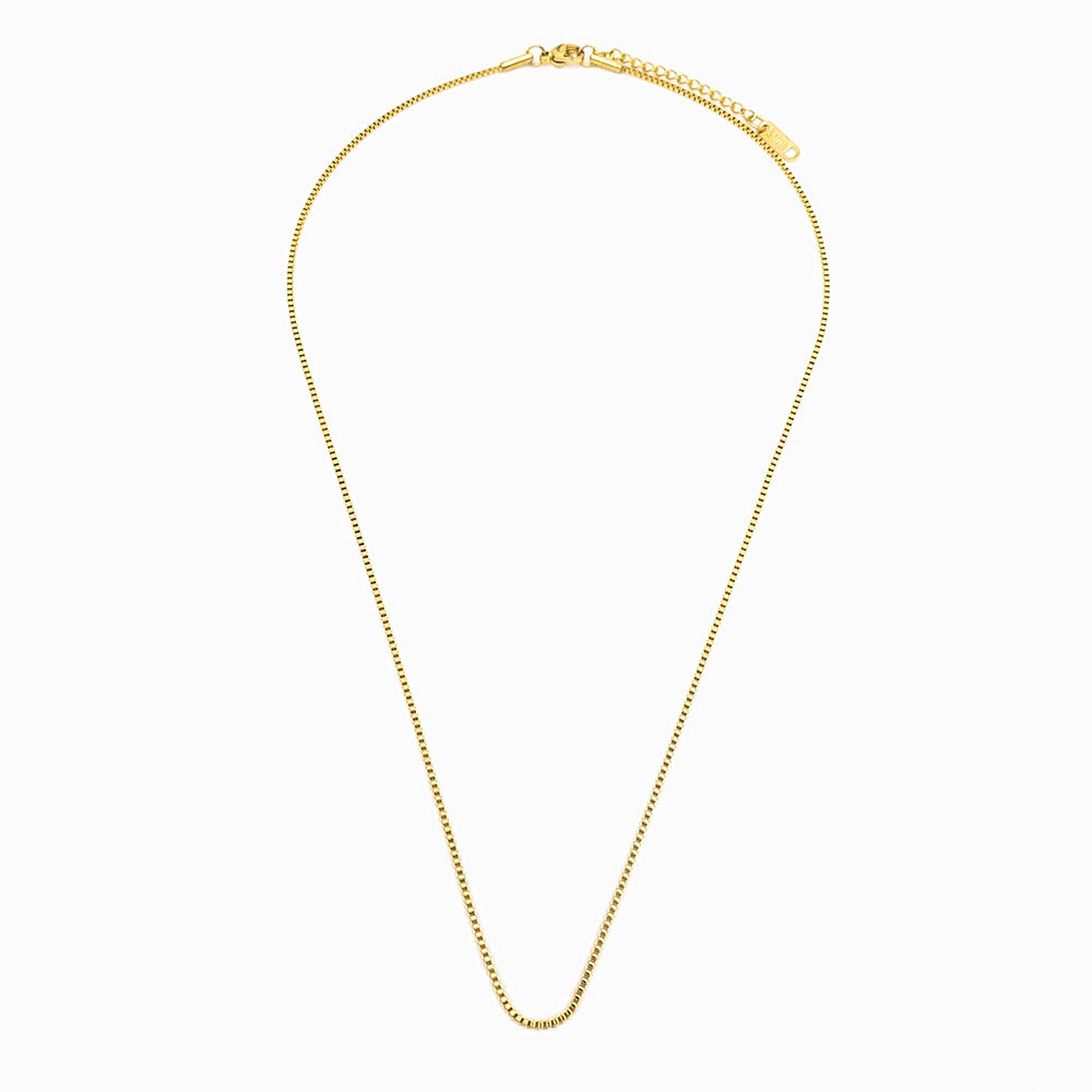 Fio elo quadrado em aço inox dourado