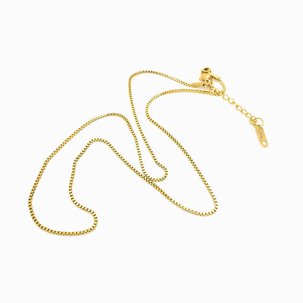 Fio elo quadrado em aço inox dourado