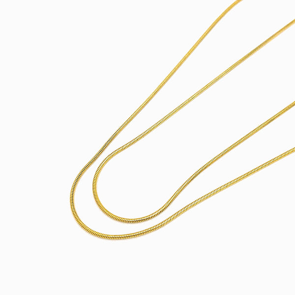 Fio malha snake em aço inox dourado