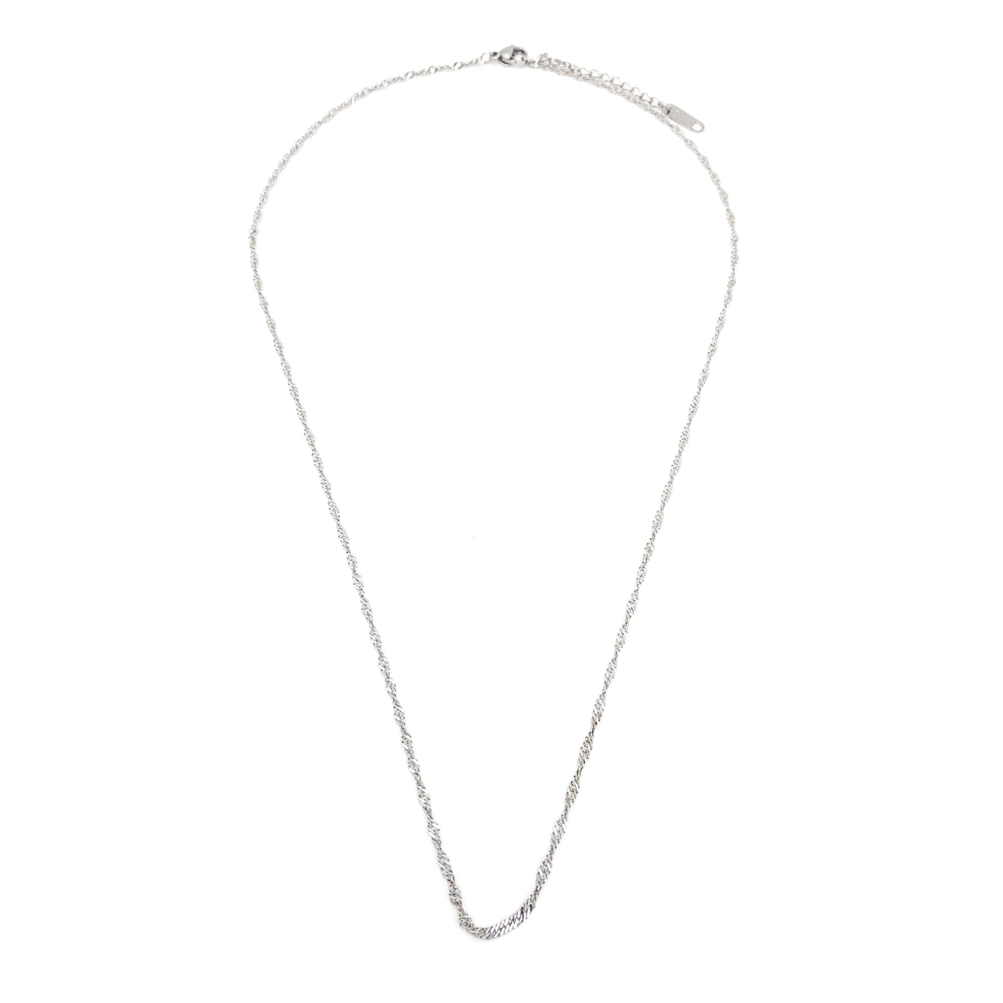 Fio malha singapura 2mm em aço inox prateado