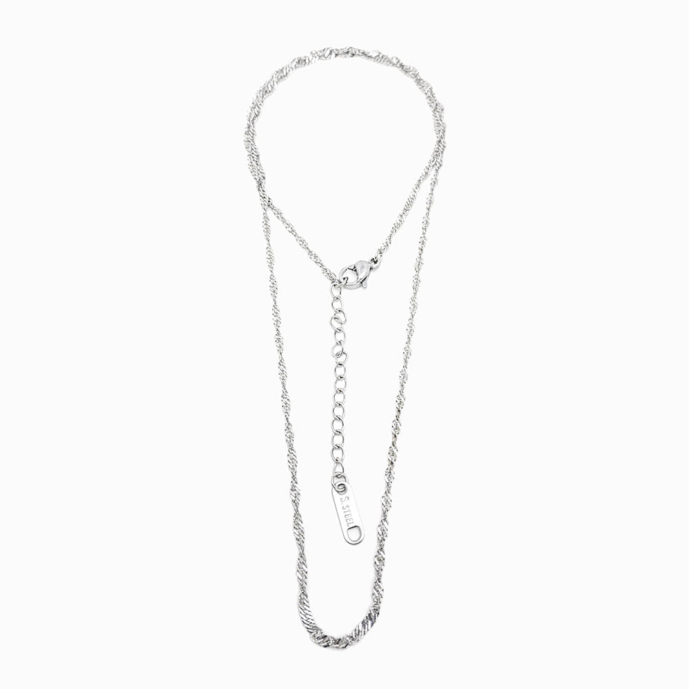 Fio malha singapura 2mm em aço inox prateado