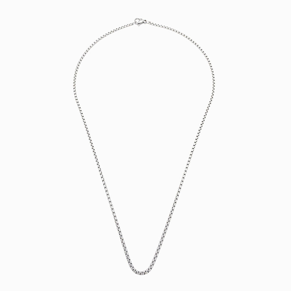 Fio elo quadrado em aço inox prateado