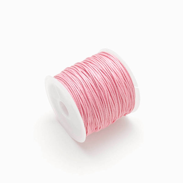 Fio de algodão encerado 1mm rosa bebé