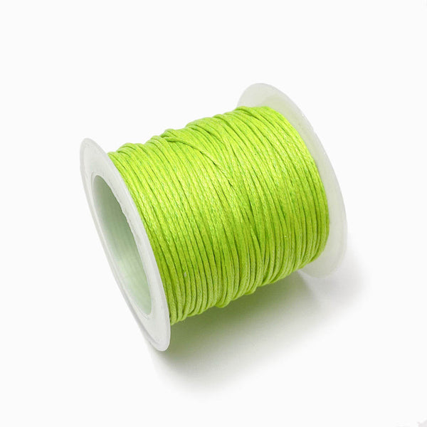 Fio de algodão encerado 1mm verde fluorescente