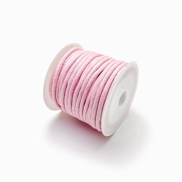 Fio de algodão encerado 2mm rosa bebé