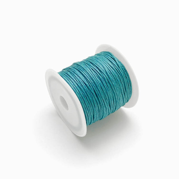 Fio de algodão encerado 1mm azul águaFio de algodão encerado 1mm azul agua