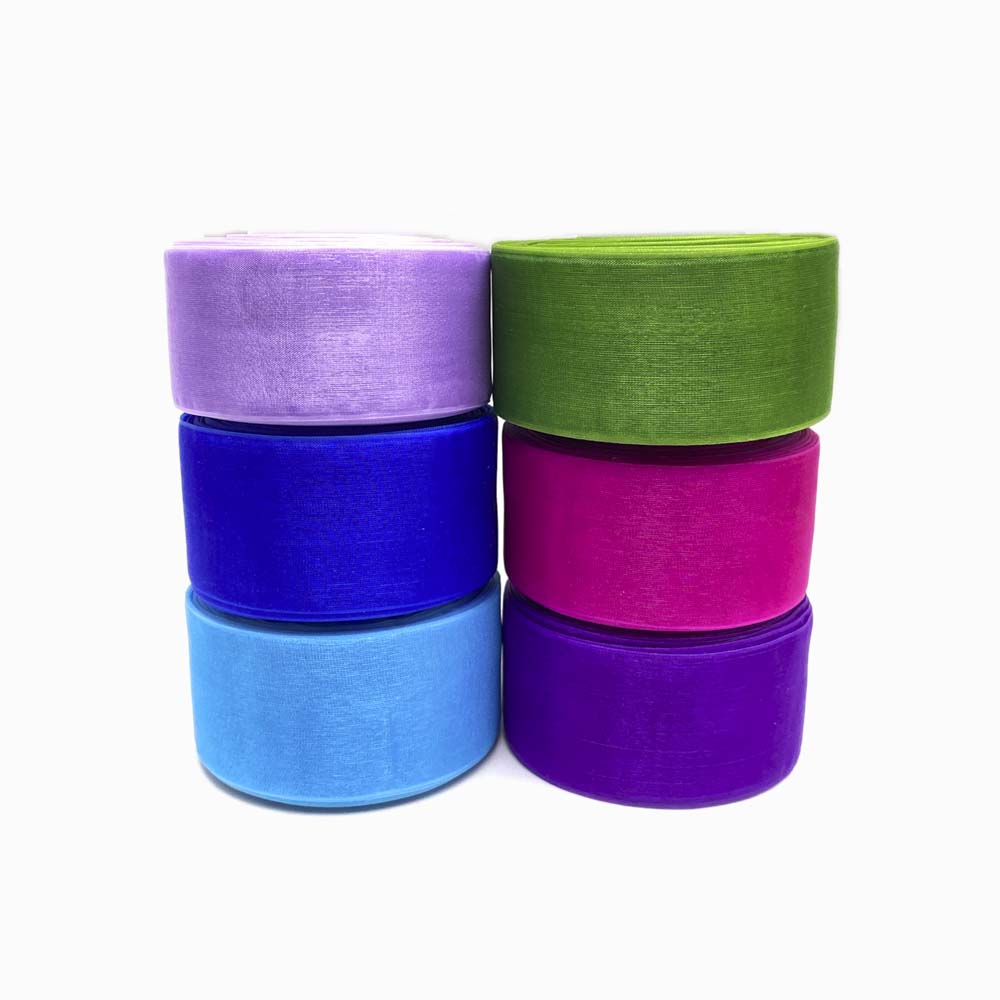 FITA DE ORGANZA 38MM CONJUNTO 6 ROLOS