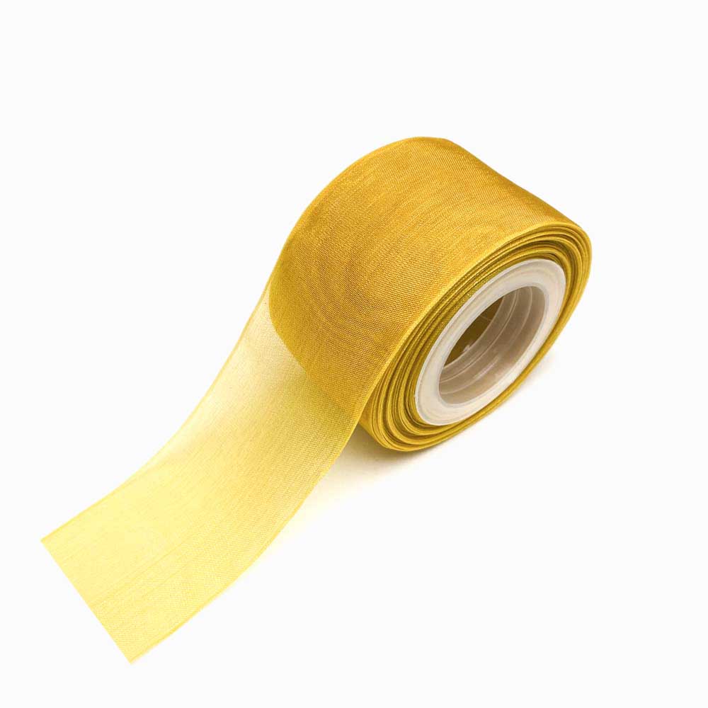 FITA DE ORGANZA 38MM DOURADO ESCURO