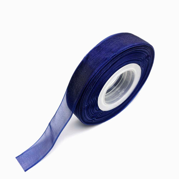 ROLO FITA DE ORGANZA AZUL MARINHO