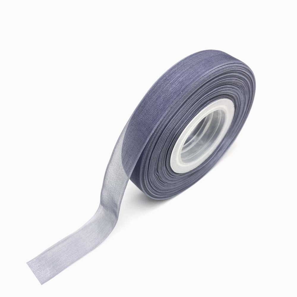 FITA DE ORGANZA CINZA ESCURO