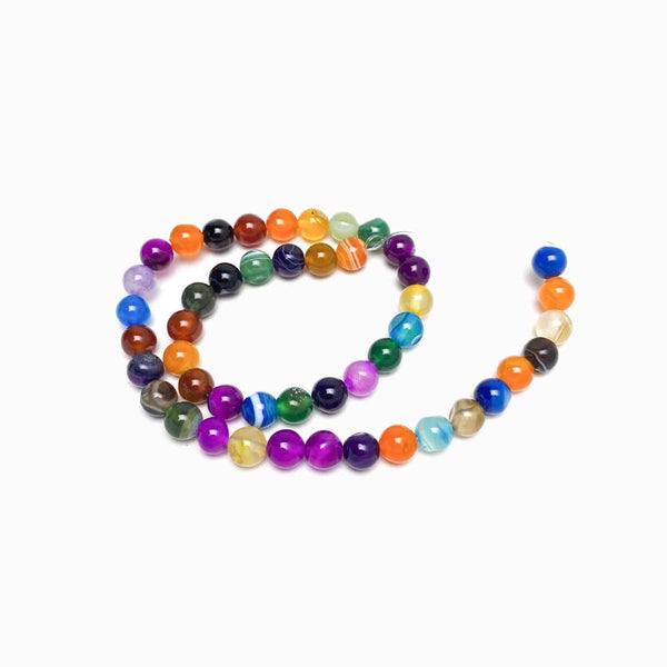 Fiada Contas Pedra Ágata Mix 8mm