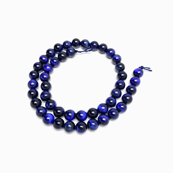 Fiada Contas Olho de Tigre Azul Escuro 8mm