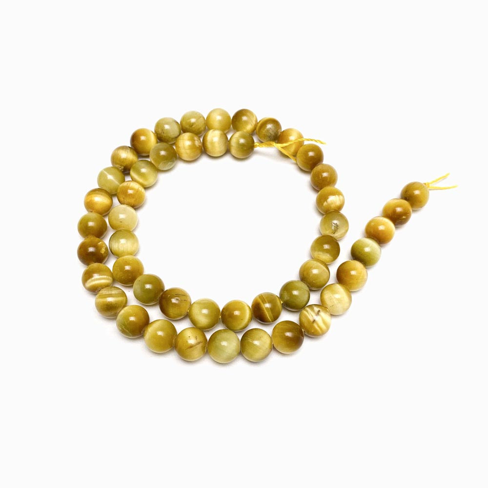 Fiada Contas Olho de Tigre Dourado 8mm