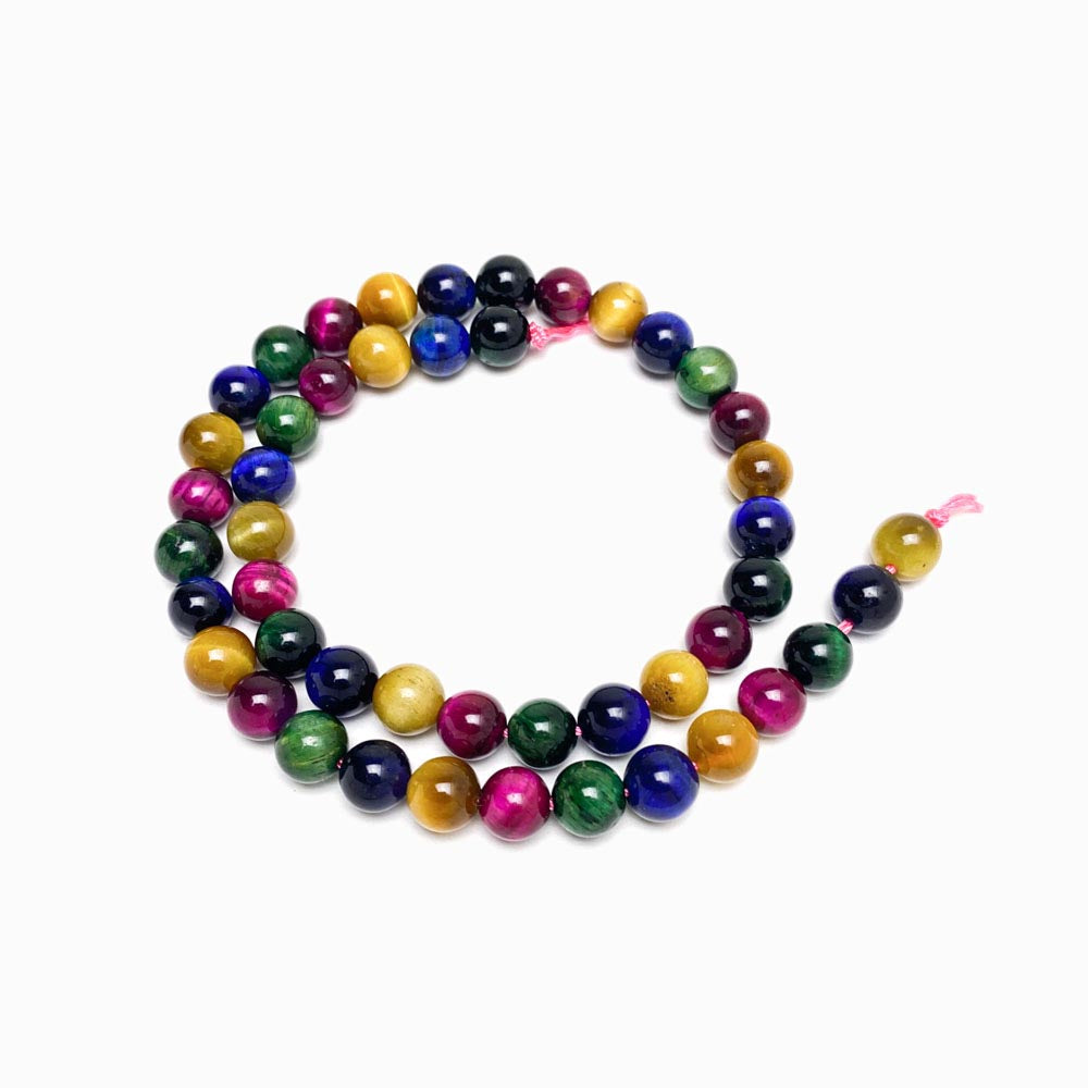 Fiada Contas Olho de Tigre Mix 8mm