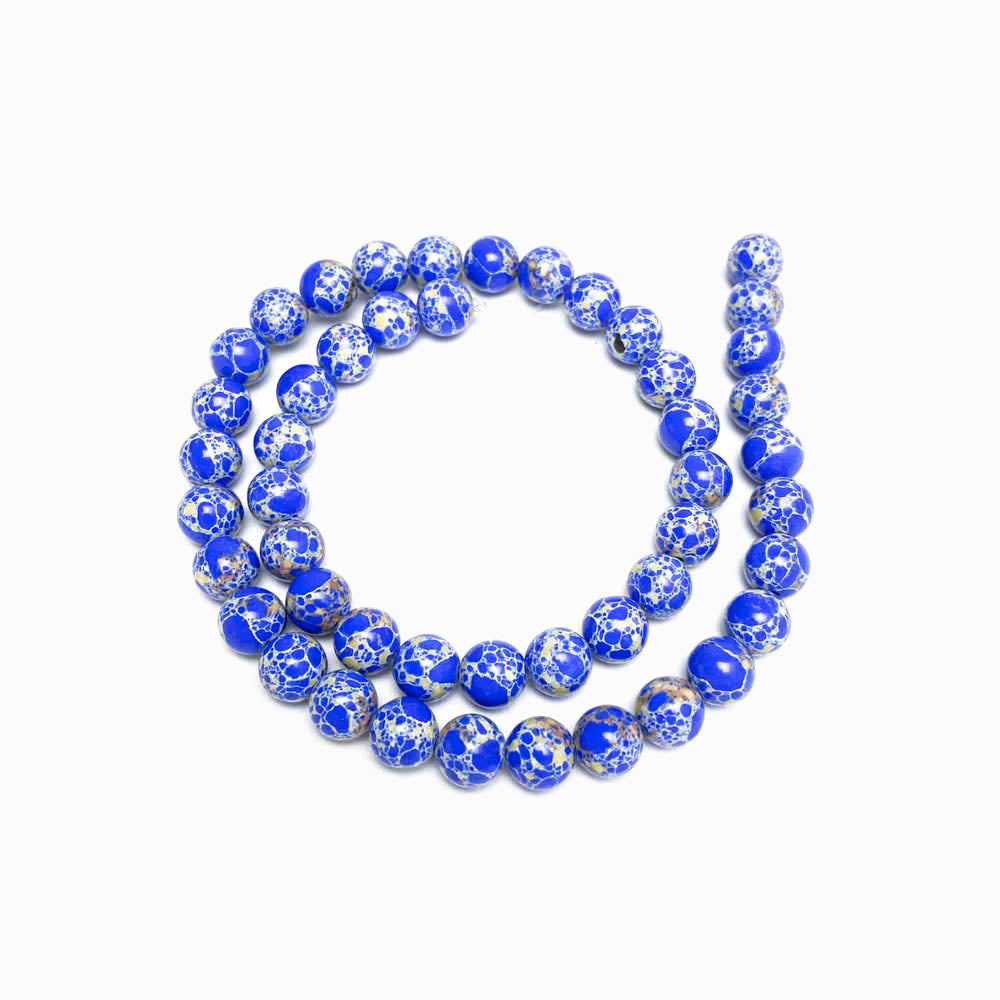 Fiada Contas Jaspe Imperial Azul 8mm