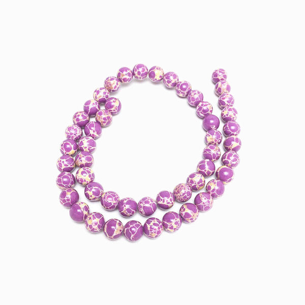 Fiada Contas Jaspe Imperial Roxo 8mm