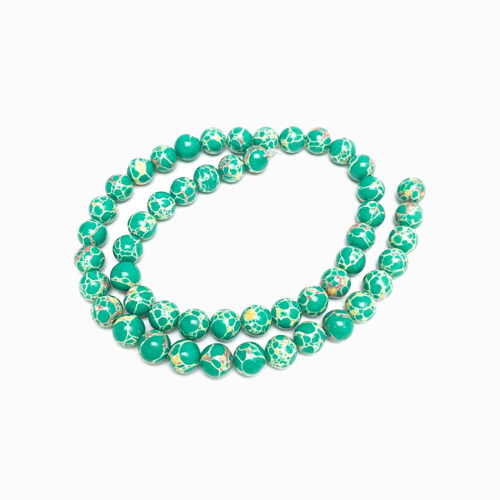 Fiada Contas Jaspe Imperial Verde Esmeralda 8mm