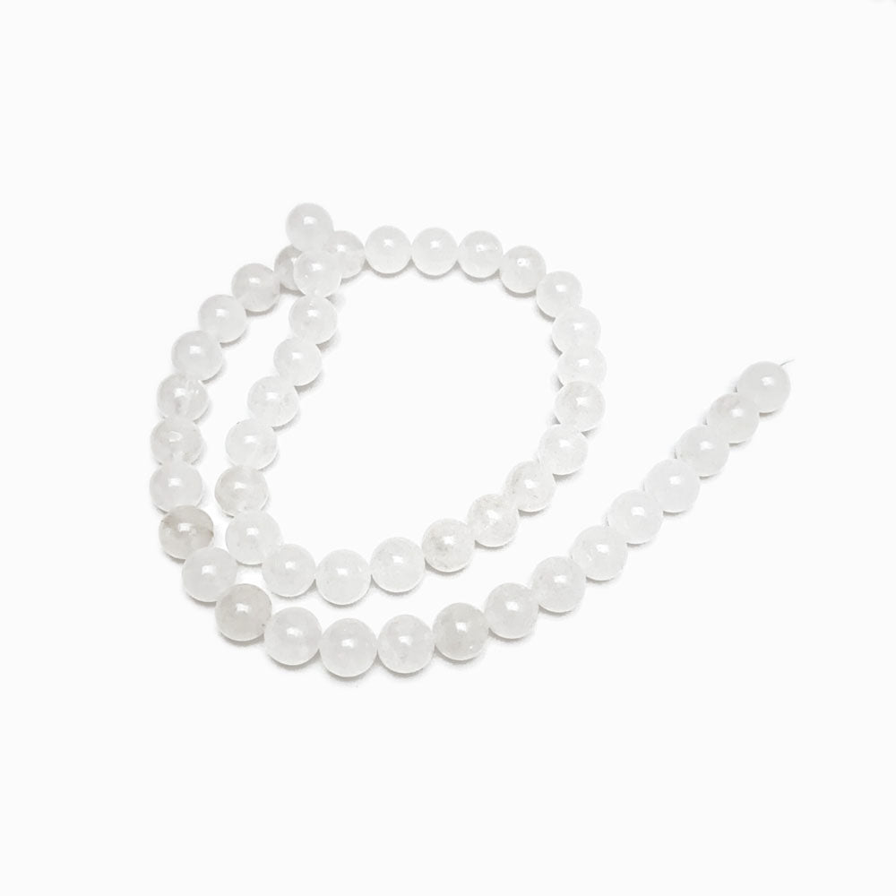 Fiada Contas Quartzo Branco 8mm