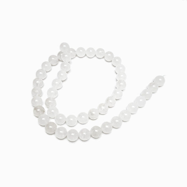 Fiada Contas Quartzo Branco 8mm