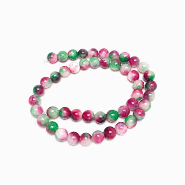 Fiada Contas Quartzo Vermelho Verde Mix 8mm