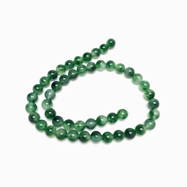 Fiada Contas Quartzo Verde Escuro 8mm
