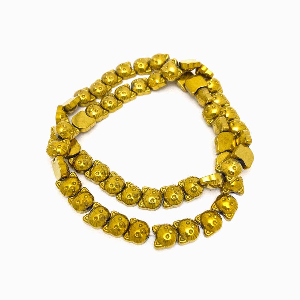 Fiada Contas de Hematita Gato 8mm