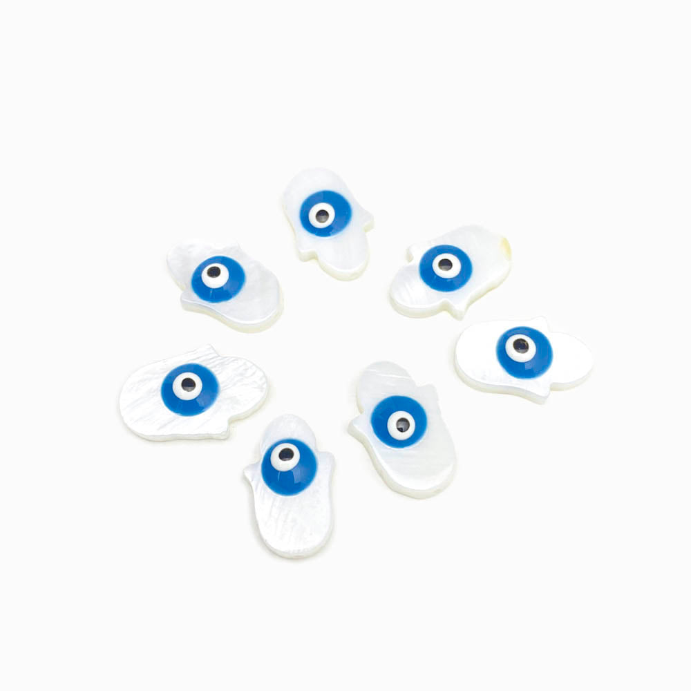 Entremeio Mão Madrepérola com Olho Turco 15x10mm