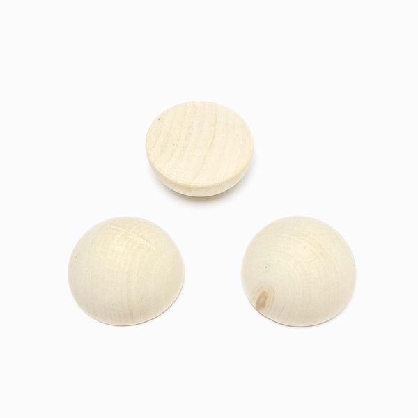 Bolas meia-face em madeira