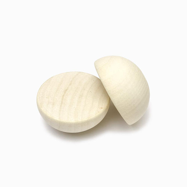 Bolas meia-face em madeira