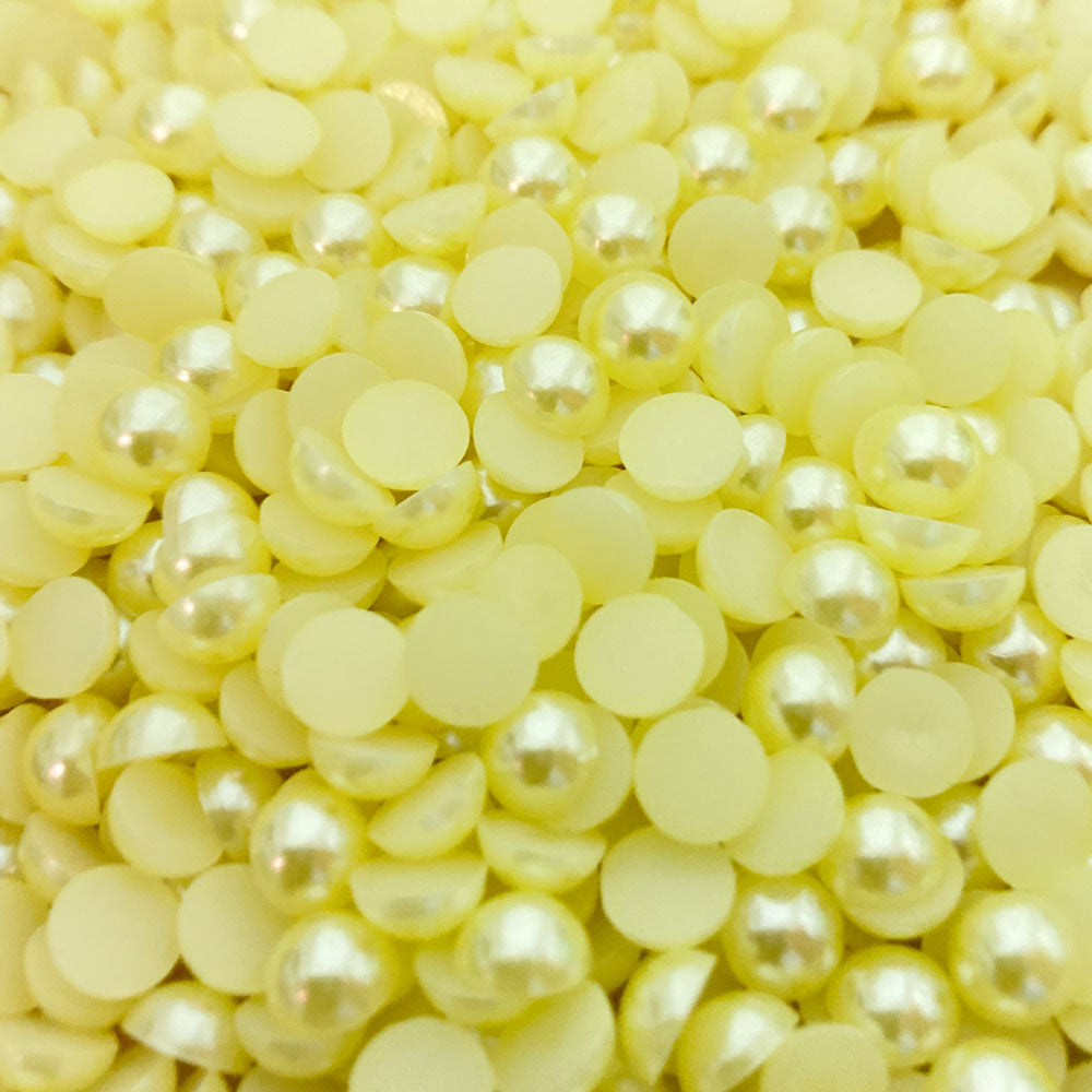 Meia pérola 6mm amarelo