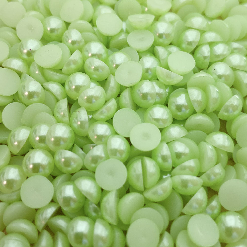 Meia pérola 6mm verde claro